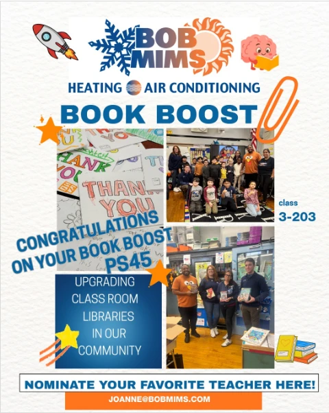 Congradulations Book Boost Winner PS45 Class 3-203