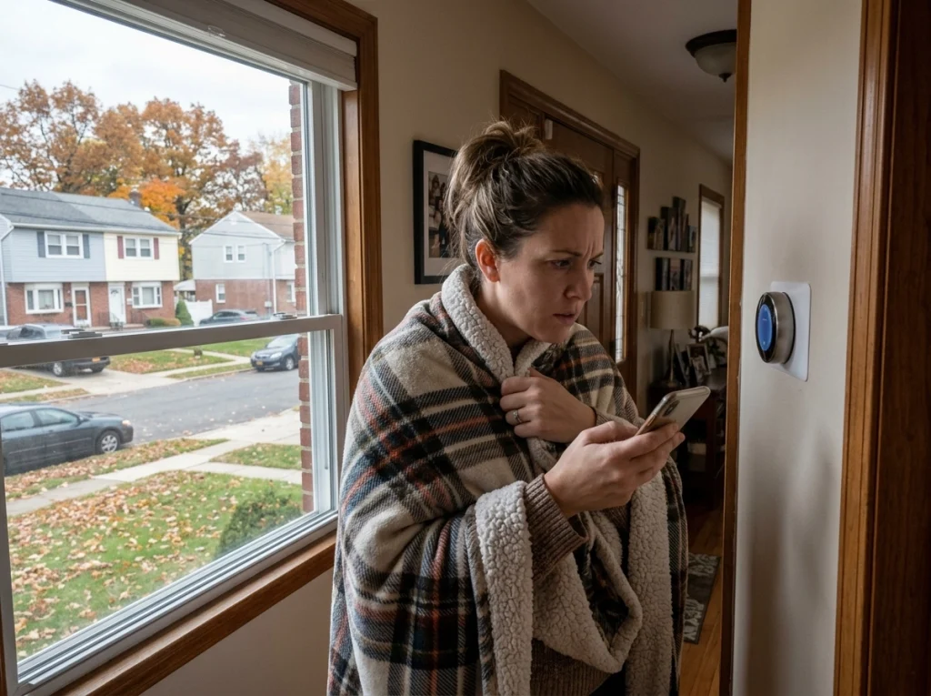 Female homeowner trying to figure out why her furnace is not working your Staten Island home.