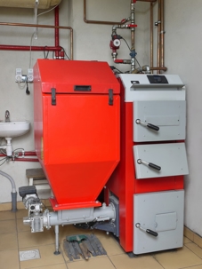 bright red boiler